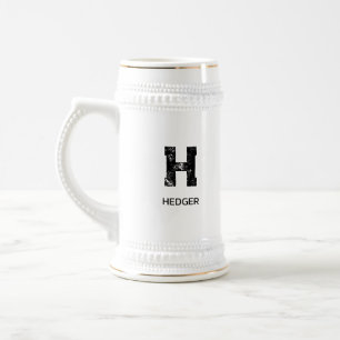 MINIMALISTISK SVART EN BOKSTAV MONOGRAM NAMN VIT SEJDEL
