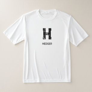 MINIMALISTISK SVART EN BOKSTAV MONOGRAM NAMN VIT T SHIRT