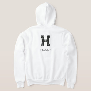 MINIMALISTISK SVART EN BOKSTAV MONOGRAM NAMN VIT T SHIRT