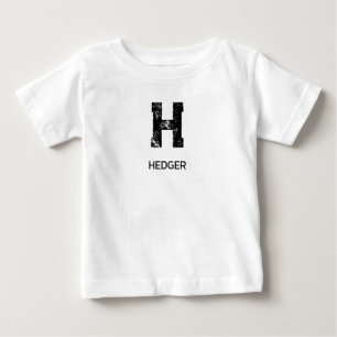 MINIMALISTISK SVART EN BOKSTAV MONOGRAM NAMN VIT T SHIRT