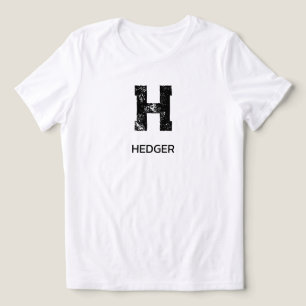 MINIMALISTISK SVART EN BOKSTAV MONOGRAM NAMN VIT T SHIRT