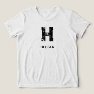 MINIMALISTISK SVART EN BOKSTAV MONOGRAM NAMN VIT T SHIRT