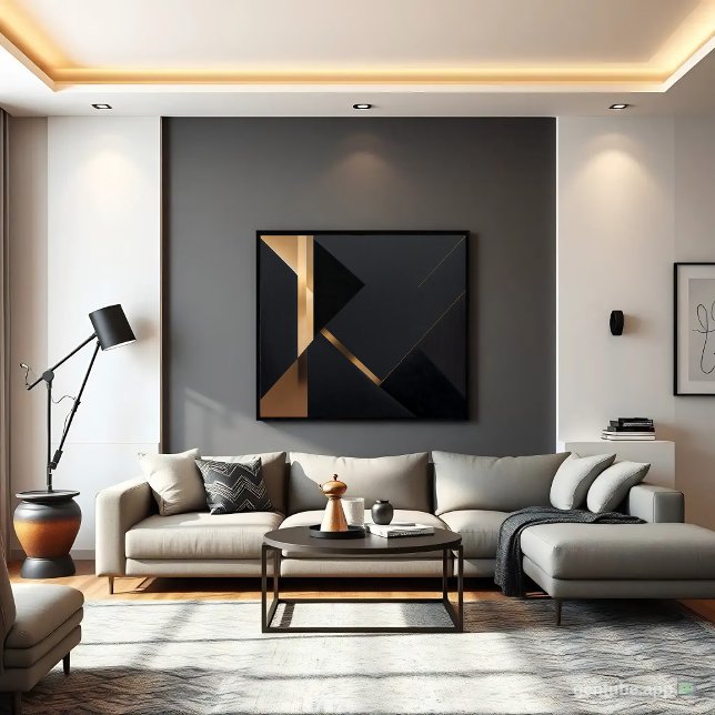Minimalistisk svart geometrisk lyx i guld poster (Skapare uppladdad)