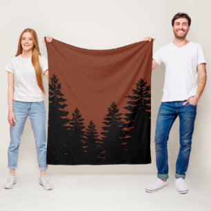 Minimalistisk svart gräs-silhuette brun fleecefilt