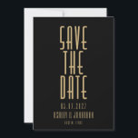 Minimalistisk svart Guld Art Deco Bröllop Spara Datumet<br><div class="desc">Minimalistisk inbjudan till Black Guld Art Deco Bröllop spara datum</div>