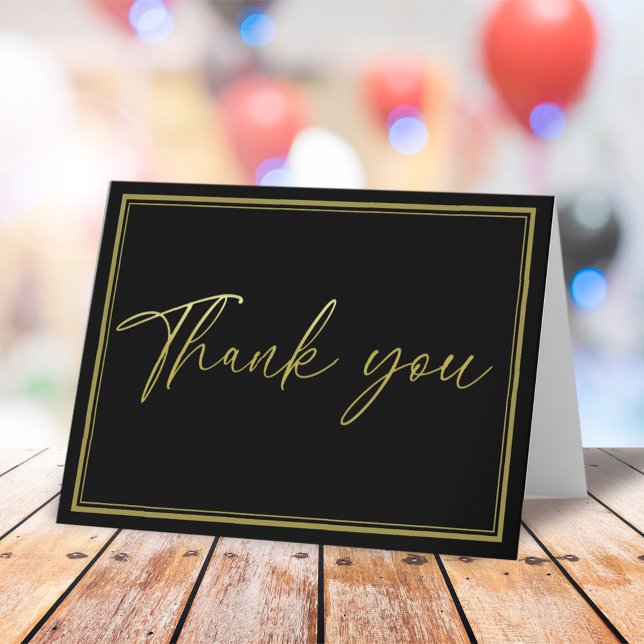Minimalistisk svart Guld-kalligrafi, enkel Tack (Skapare uppladdad)