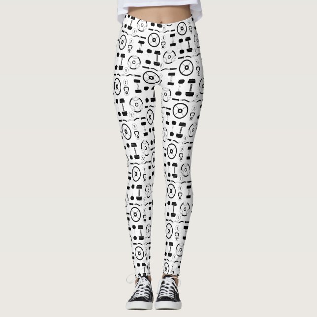Minimalistisk svart gymutrustning leggings (Framsida)