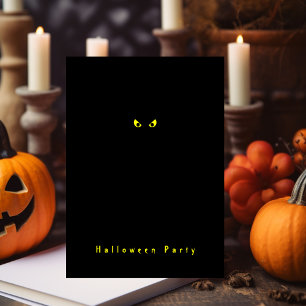 Minimalistisk svart Halloween-fest med skrämmande Inbjudningar