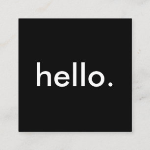 Minimalistisk svart Hej Fyrkantigt Visitkort