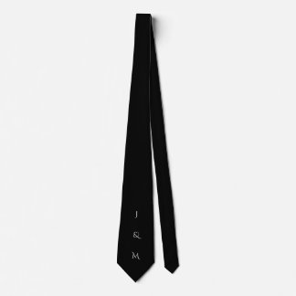 Minimalistisk svart initialer slips