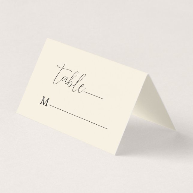 Minimalistisk svart kalligrafi på Beige-bakgrund Visitkort (Framsida)