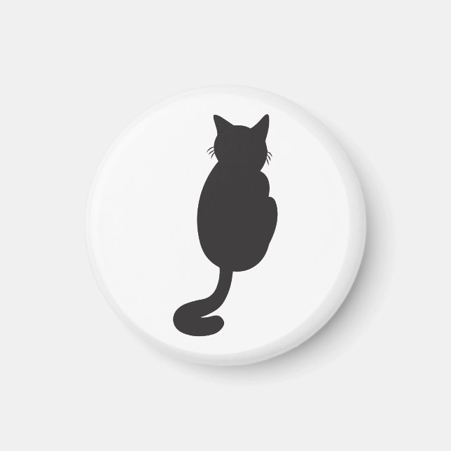 Minimalistisk svart katat Silhouette Magnet (Framsidan)