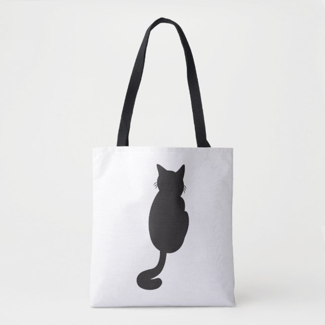 Minimalistisk svart katat Silhouette Tygkasse (Framsida)
