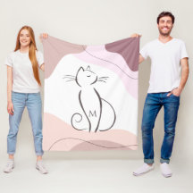 Minimalistisk svart katt organiska bohoformer mono