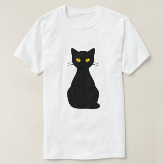 Minimalistisk svart katt t shirt