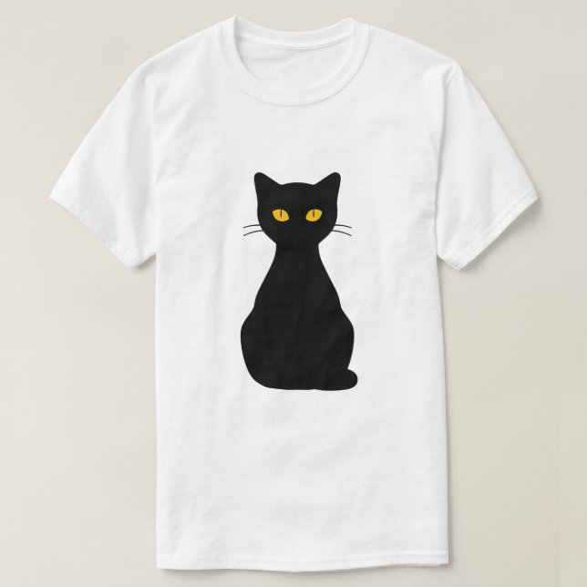 Minimalistisk svart katt t shirt (Design framsida)
