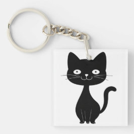 Minimalistisk svart kattserie rolig kattillustrati