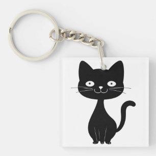 Minimalistisk svart kattserie rolig kattillustrati
