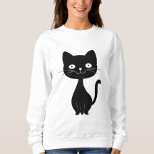 Minimalistisk svart kattserie rolig kattillustrati