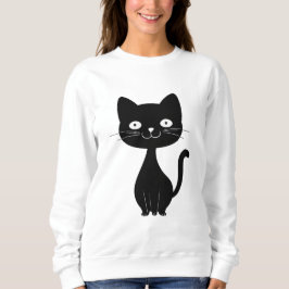 Minimalistisk svart kattserie rolig kattillustrati t shirt