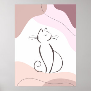 Minimalistisk, svart klavig, organisk form poster