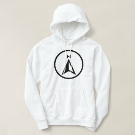 Minimalistisk svart kompass i norra pilen hoodie