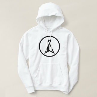 Minimalistisk svart kompass i norra pilen hoodie