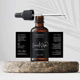 Minimalistisk, svart, kosmetisk Flaska 2 OZ-produk Fraktsedel