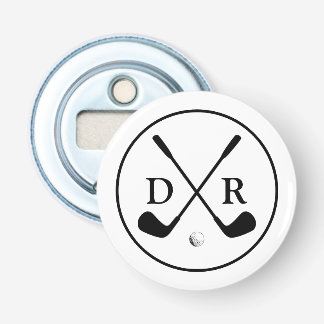Minimalistisk svart Logotyp och Monogram Golf Play Flasköppnare