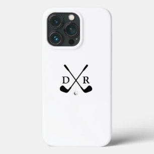 Minimalistisk svart logotyp och monogram golfspela