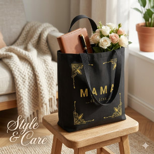 Minimalistisk svart mama-handväska för dagligt bru tygkasse