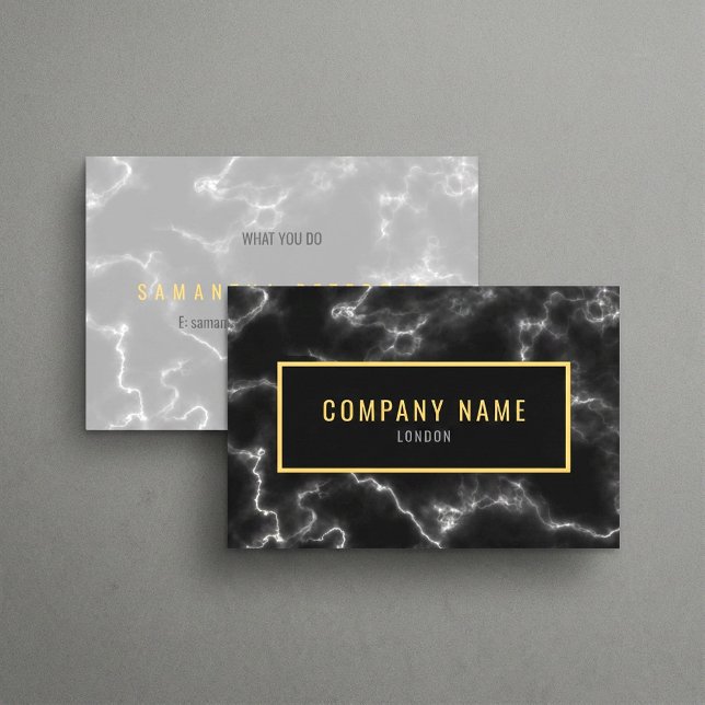 Minimalistisk svart marmorlyx visitkort (Minimalist Black Marble luxury Business Card.)
