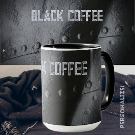 Minimalistisk svart metall mugg