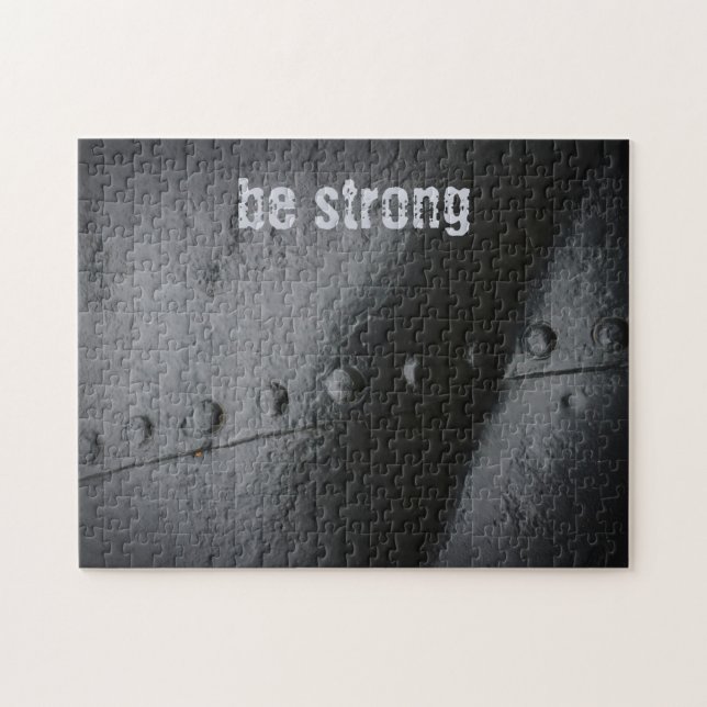 Minimalistisk svart metall pussel (Horisontell)