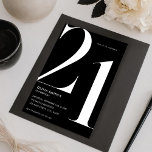 Minimalistisk svart modern Chic 21:a födelsedag Inbjudningar<br><div class="desc">Minimalistisk,  svart,  modern Chic 21:a födelsedagsinbjudan</div>