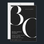 Minimalistisk svart, modern Chic 30års födelsedag Inbjudningar<br><div class="desc">Minimalistisk inbjudan till Black Modern Chic 30års födelsedag</div>