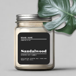 Minimalistisk svart modern ljusstakemärke etikett