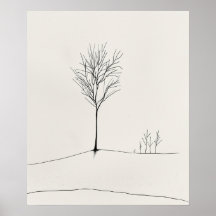 Minimalistisk svart, modern, modern konst av träd
