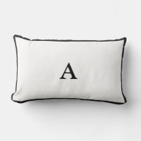 Minimalistisk svart monogram Lumbar Dekorativ kudd