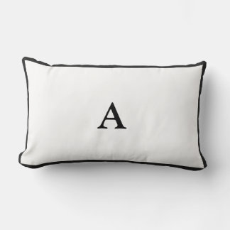 Minimalistisk svart monogram Lumbar Dekorativ kudd Lumbarkudde