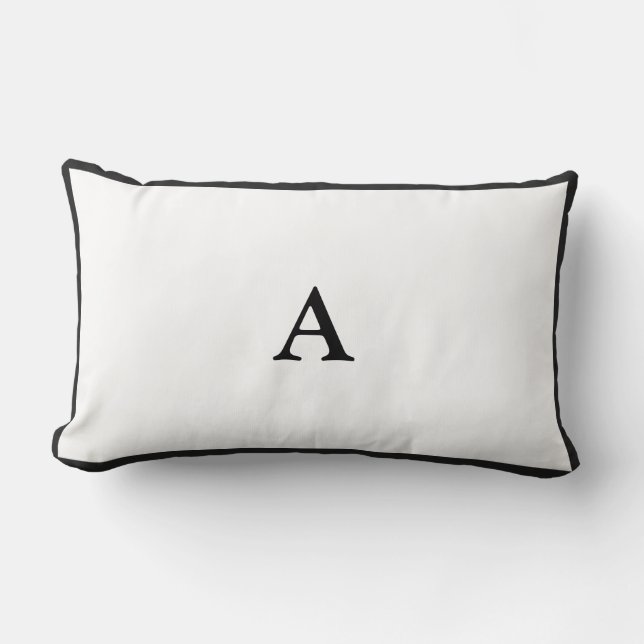 Minimalistisk svart monogram Lumbar Dekorativ kudd Lumbarkudde (Framsida)