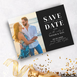 Minimalistisk svart monogram-webbplats QR-kod Bild Spara Datumet