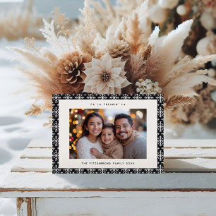 Minimalistisk svart nordisk fotoidé julkort