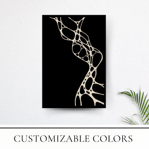 Minimalistisk svart- och Cream Modern Abstrakt Art Poster