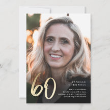 Minimalistisk svart och guld 60-årsfest