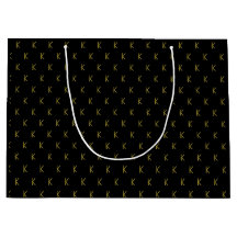 Minimalistisk svart och guldmonogram