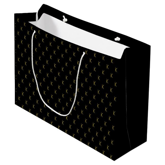 Minimalistisk svart och guldmonogram (Framsidan Vinklad)