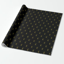 Minimalistisk svart och guldmonogram
