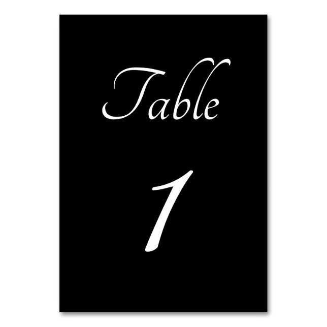 Minimalistisk: Svart och kursiv Bordnummer Bordsnummer (Framsidan)