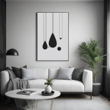 Minimalistisk svart och vit Abstrakt Art